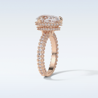 3.09 CT Pave Engagement Ring Featuring Pear Moissanite