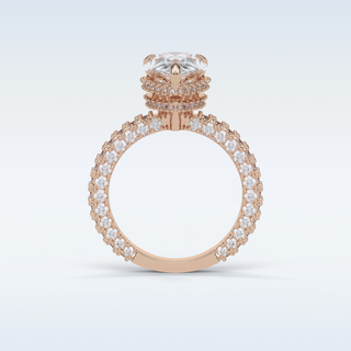 3.09 CT Pave Engagement Ring Featuring Pear Moissanite