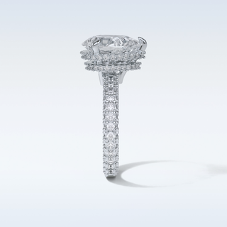 3.09 CT Pave Engagement Ring Featuring Pear Moissanite
