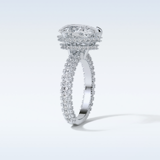3.09 CT Pave Engagement Ring Featuring Pear Moissanite