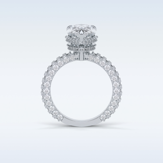 3.09 CT Pave Engagement Ring Featuring Pear Moissanite
