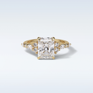 2.30 Cluster Engagement Ring Featuring Asscher Moissanite 8