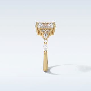 2.30 Cluster Engagement Ring Featuring Asscher Moissanite 11