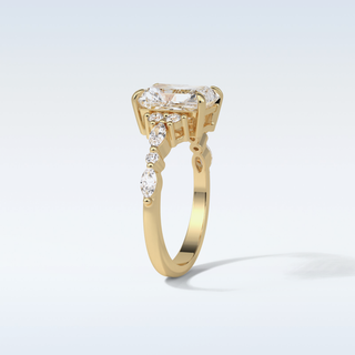 2.30 Cluster Engagement Ring Featuring Asscher Moissanite 12