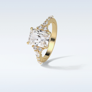 2.30 Cluster Engagement Ring Featuring Asscher Moissanite 13