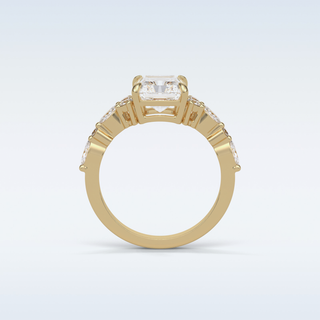 2.30 Cluster Engagement Ring Featuring Asscher Moissanite 14