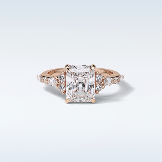 2.30 Cluster Engagement Ring Featuring Asscher Moissanite 15