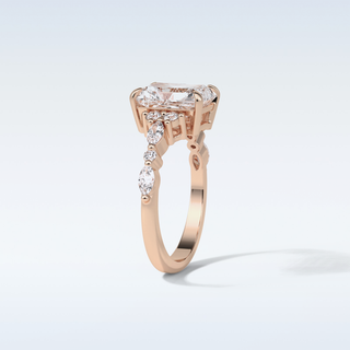 2.30 Cluster Engagement Ring Featuring Asscher Moissanite 19