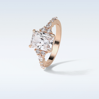 2.30 Cluster Engagement Ring Featuring Asscher Moissanite 20