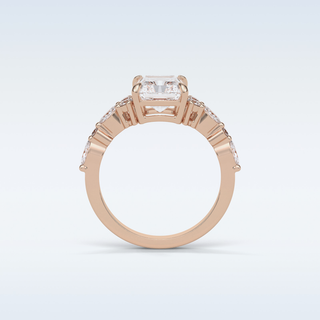 2.30 Cluster Engagement Ring Featuring Asscher Moissanite 21