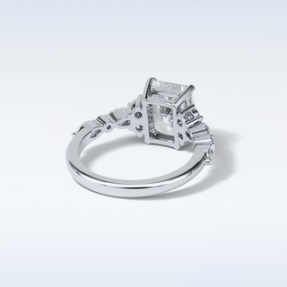 2.30 Cluster Engagement Ring Featuring Asscher Moissanite 2
