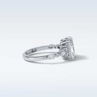 2.30 Cluster Engagement Ring Featuring Asscher Moissanite 3