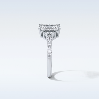 2.30 Cluster Engagement Ring Featuring Asscher Moissanite 4