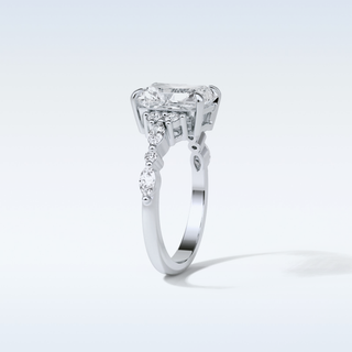 2.30 Cluster Engagement Ring Featuring Asscher Moissanite 5