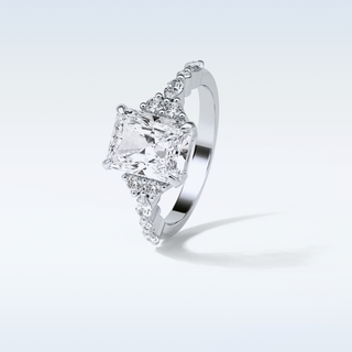2.30 Cluster Engagement Ring Featuring Asscher Moissanite 6