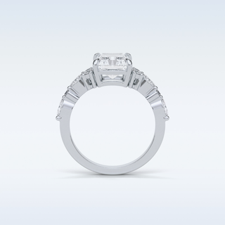 2.30 Cluster Engagement Ring Featuring Asscher Moissanite 7