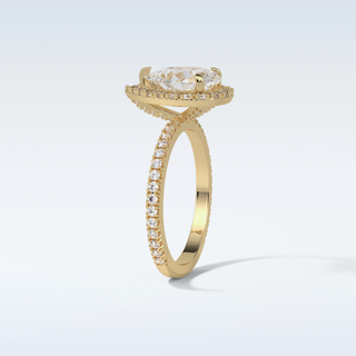 1.93 CT Halo Engagement Ring Featuring Pear Moissanite