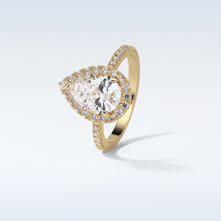 1.93 CT Halo Engagement Ring Featuring Pear Moissanite