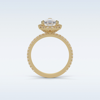 1.93 CT Halo Engagement Ring Featuring Pear Moissanite
