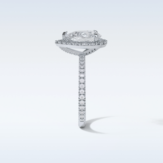 1.93 CT Halo Engagement Ring Featuring Pear Moissanite