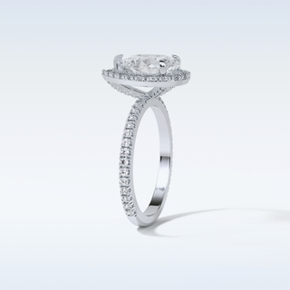 1.93 CT Halo Engagement Ring Featuring Pear Moissanite