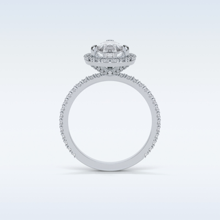 1.93 CT Halo Engagement Ring Featuring Pear Moissanite