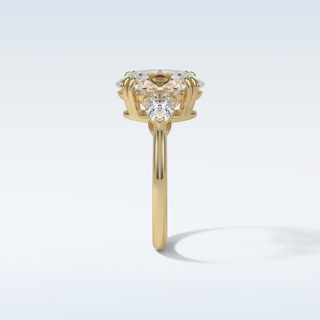 3.75 CT 3 Stone Engagement Ring Featuring Oval Moissanite
