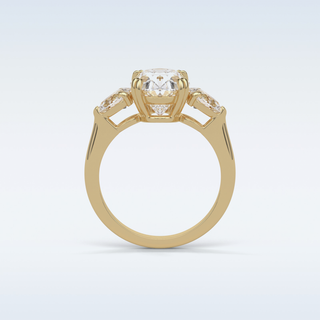 3.75 CT 3 Stone Engagement Ring Featuring Oval Moissanite