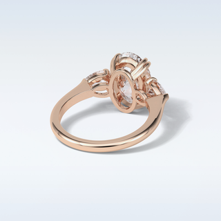 3.75 CT 3 Stone Engagement Ring Featuring Oval Moissanite