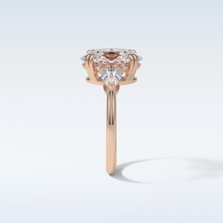 3.75 CT 3 Stone Engagement Ring Featuring Oval Moissanite