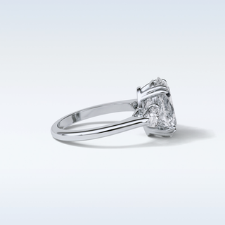 3.75 CT 3 Stone Engagement Ring Featuring Oval Moissanite