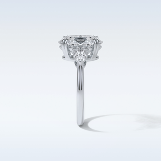 3.75 CT 3 Stone Engagement Ring Featuring Oval Moissanite