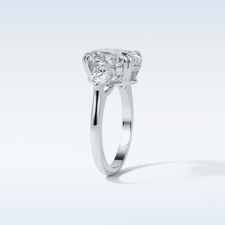 3.75 CT 3 Stone Engagement Ring Featuring Oval Moissanite