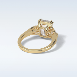 3.24 CT 3 Stone Engagement Ring Featuring Emerald Moissanite