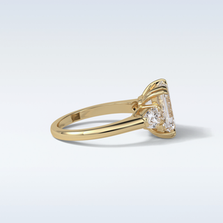 3.24 CT 3 Stone Engagement Ring Featuring Emerald Moissanite