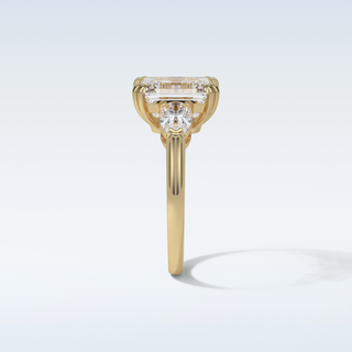 3.24 CT 3 Stone Engagement Ring Featuring Emerald Moissanite