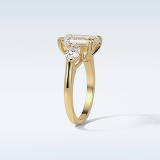 3.24 CT 3 Stone Engagement Ring Featuring Emerald Moissanite