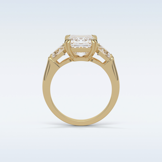 3.24 CT 3 Stone Engagement Ring Featuring Emerald Moissanite