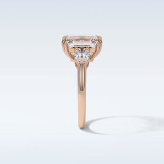 3.24 CT 3 Stone Engagement Ring Featuring Emerald Moissanite