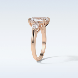 3.24 CT 3 Stone Engagement Ring Featuring Emerald Moissanite