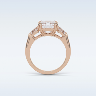 3.24 CT 3 Stone Engagement Ring Featuring Emerald Moissanite