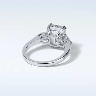 3.24 CT 3 Stone Engagement Ring Featuring Emerald Moissanite