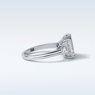 3.24 CT 3 Stone Engagement Ring Featuring Emerald Moissanite