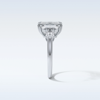 3.24 CT 3 Stone Engagement Ring Featuring Emerald Moissanite