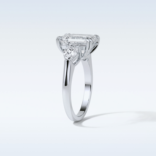 3.24 CT 3 Stone Engagement Ring Featuring Emerald Moissanite