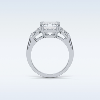 3.24 CT 3 Stone Engagement Ring Featuring Emerald Moissanite