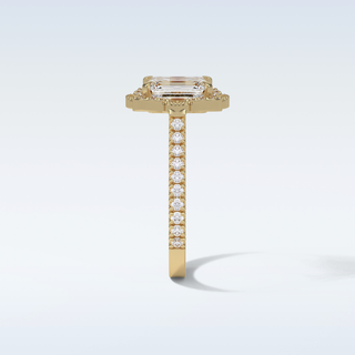 1.6 CT Halo Engagement Ring Featuring Emerald Moissanite