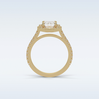 1.6 CT Halo Engagement Ring Featuring Emerald Moissanite