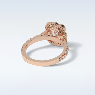 1.6 CT Halo Engagement Ring Featuring Emerald Moissanite