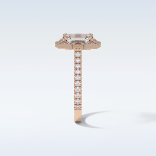 1.6 CT Halo Engagement Ring Featuring Emerald Moissanite